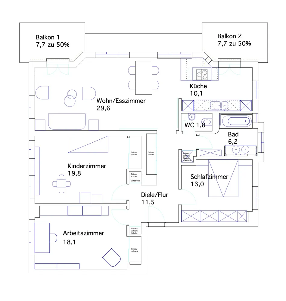 4 room apartment with 118 m² in Munich – Photo 3