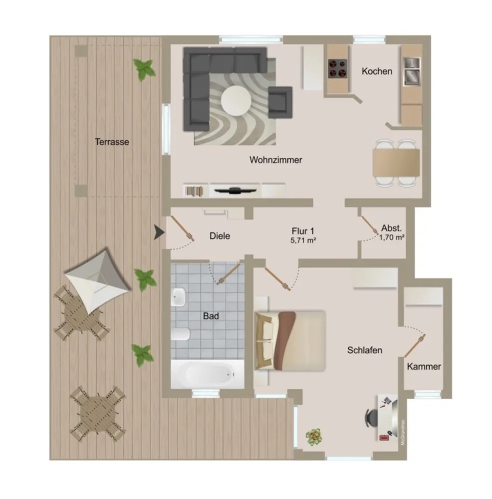 2 room apartment with 71 m² in Dresden – Photo 2