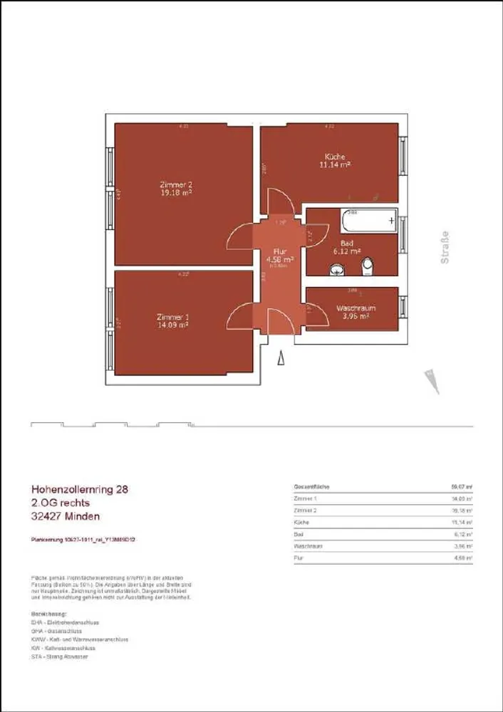 2 Zimmer Wohnung mit 61 m² in Minden – Bild 8