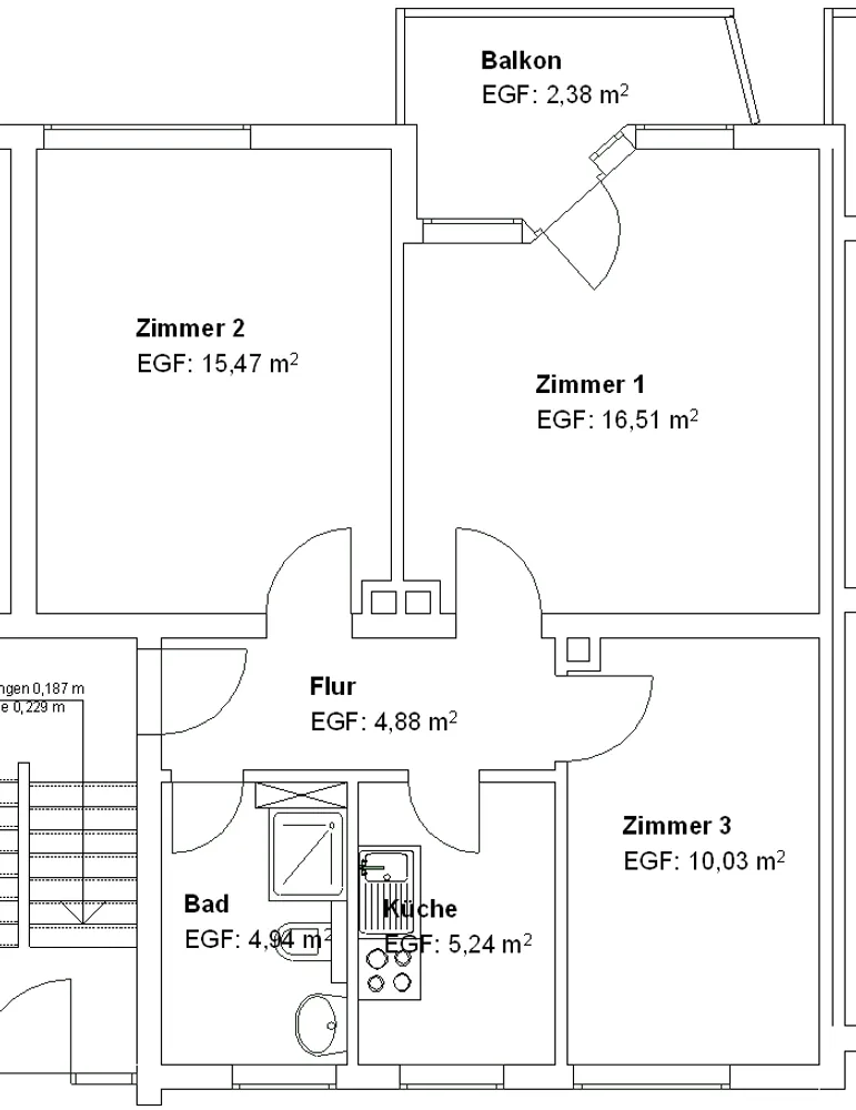 3 Zimmer Wohnung mit 58 m² in Kassel – Bild 2