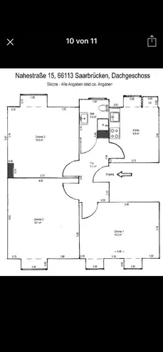 3 Zimmer Wohnung mit 66 m² in Saarbrücken – Bild 2