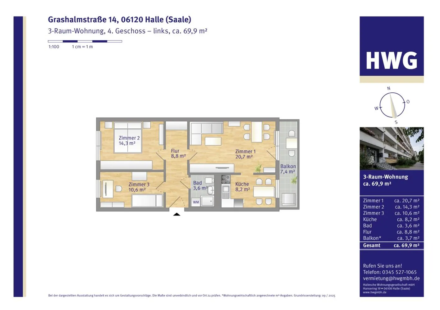 3 Zimmer Wohnung mit 70 m² in Halle (Saale) – Bild 5