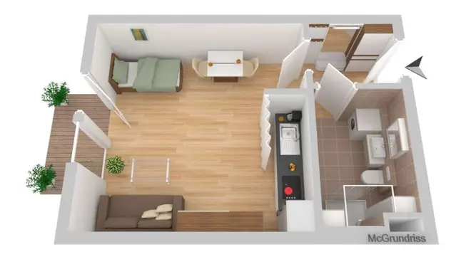1 room apartment with 40 m² in Chemnitz – Photo 1