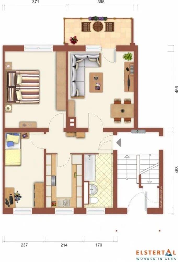 2 room apartment with 50 m² in Gera – Photo 2