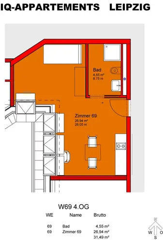 1 Zimmer Wohnung mit 31 m² in Leipzig – Bild 8