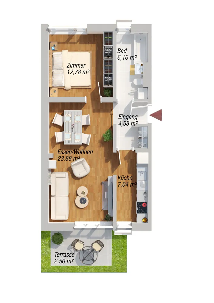 2 room apartment with 58 m² in Ingolstadt – Photo 7
