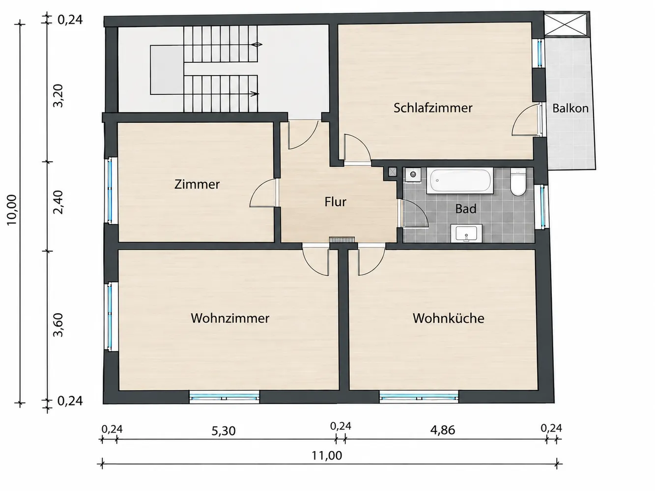 3 Zimmer Wohnung mit 84 m² in Freiburg im Breisgau – Bild 2