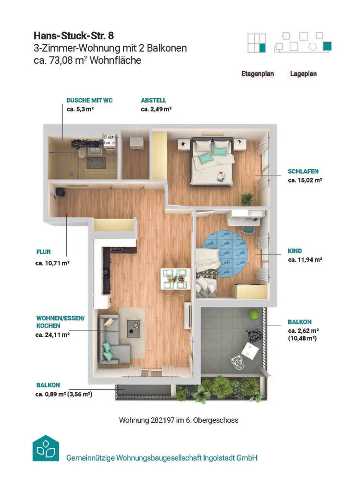 3 Zimmer Wohnung mit 73 m² in Ingolstadt – Bild 4