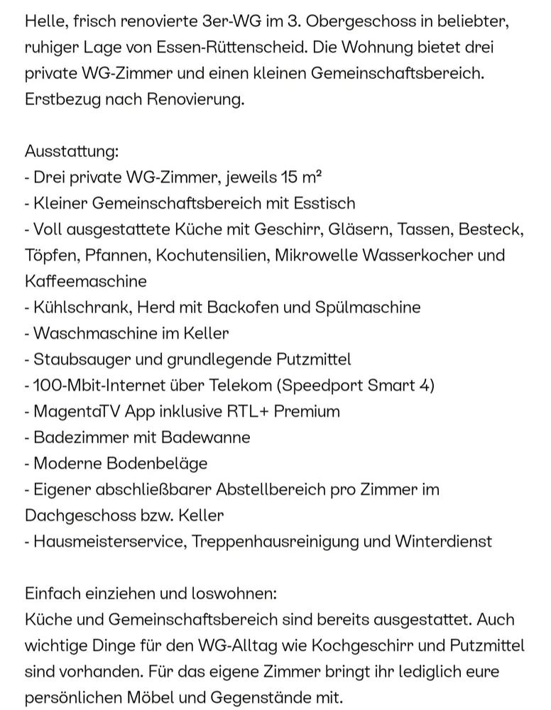 WG-Zimmer mit 15 m² in Essen – Bild 1