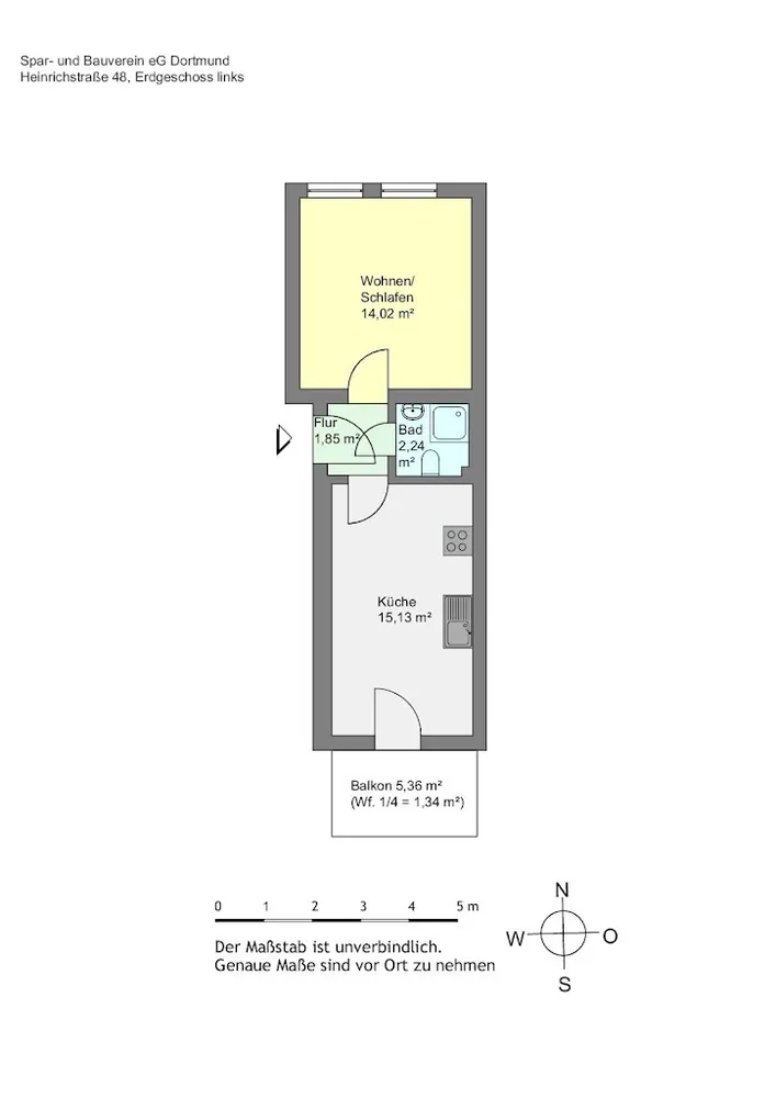 1 Zimmer Wohnung mit 34 m² in Dortmund – Bild 3