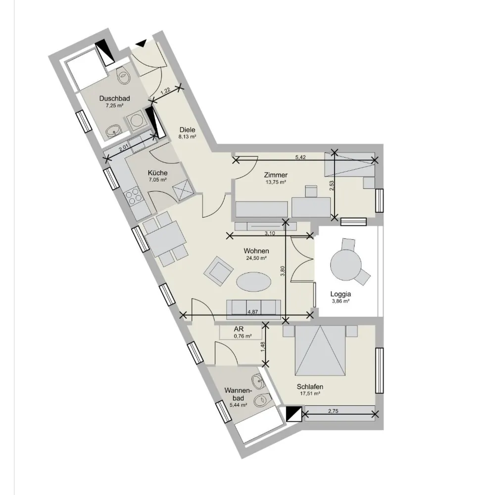 3 Zimmer Wohnung mit 88 m² in Düsseldorf – Bild 4