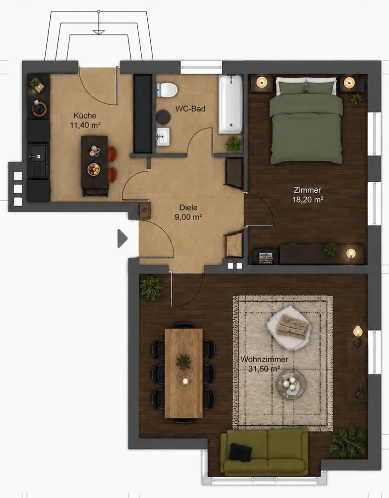2 Zimmer Wohnung mit 71 m² in Hof – Bild 7