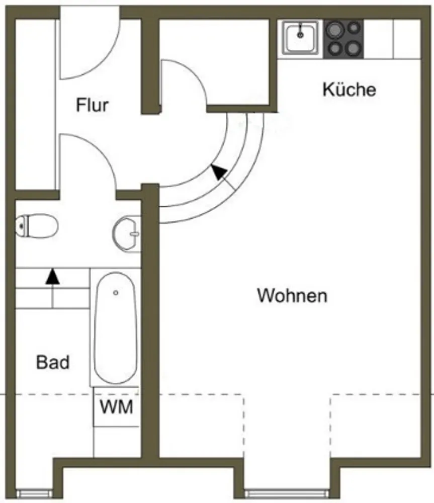 1 room apartment with 33 m² in Regensburg – Photo 6