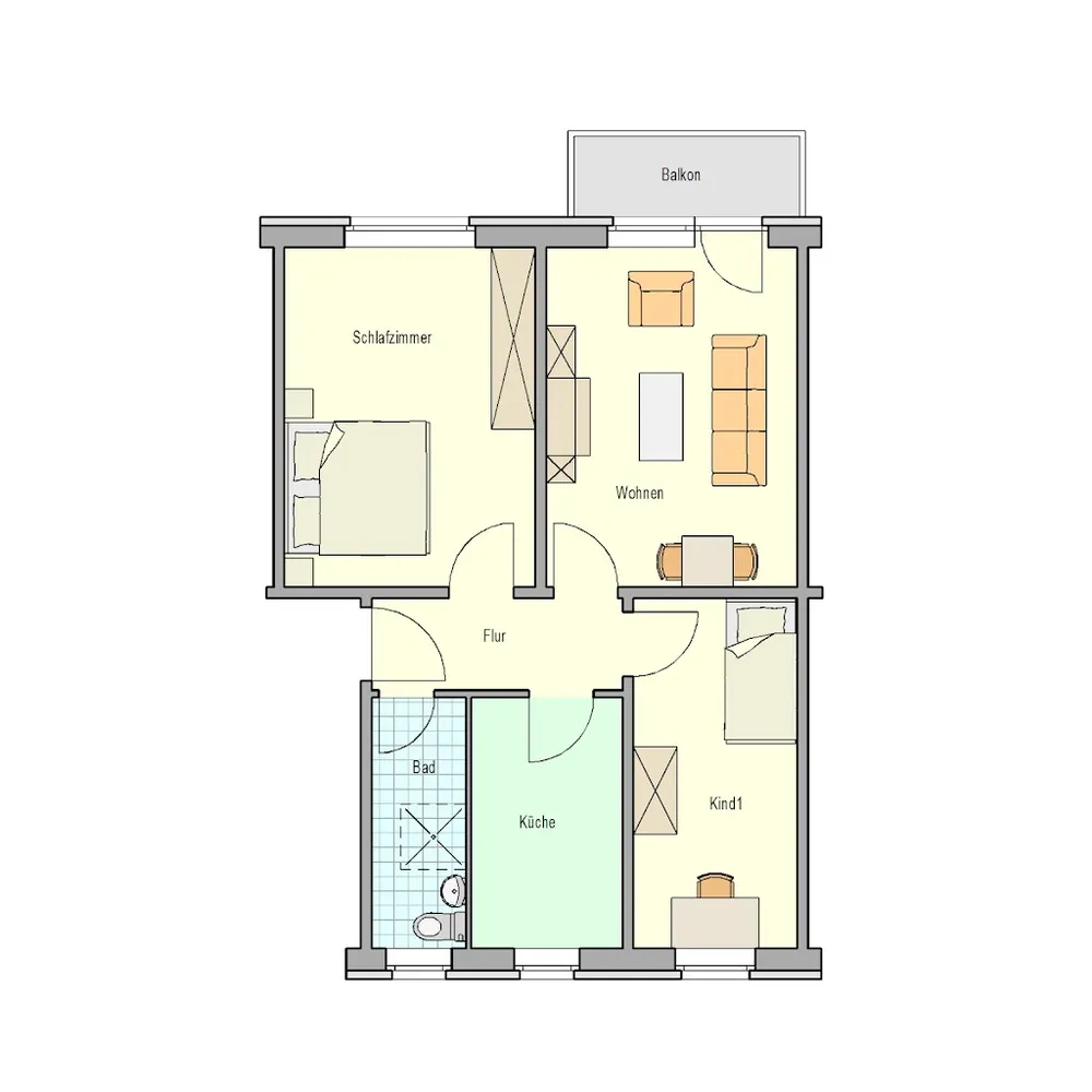 3 Zimmer Wohnung mit 61 m² in Rostock – Bild 3