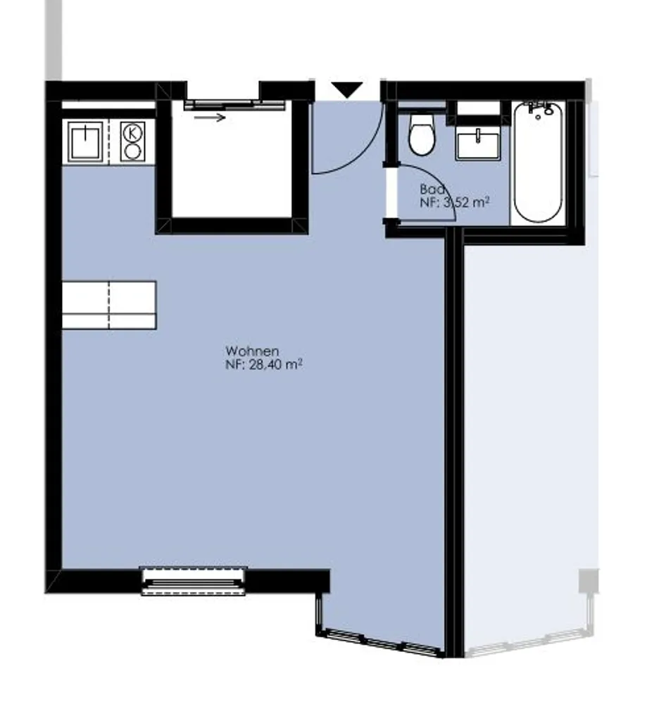 1 room apartment with 32 m² in Frankfurt am Main – Photo 8