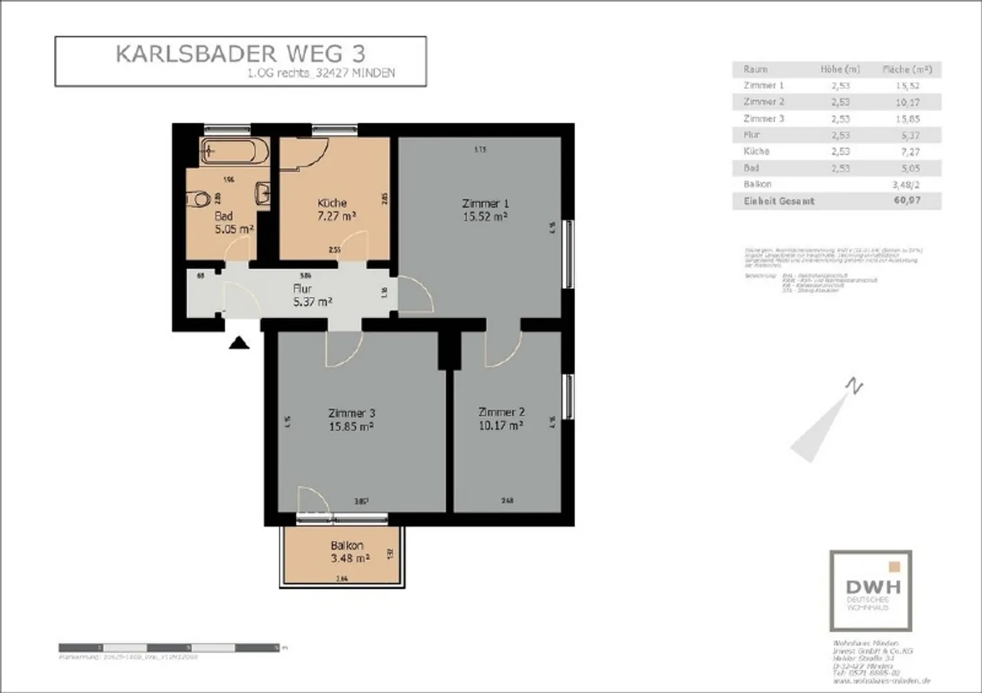 3 Zimmer Wohnung mit 60 m² in Minden – Bild 11