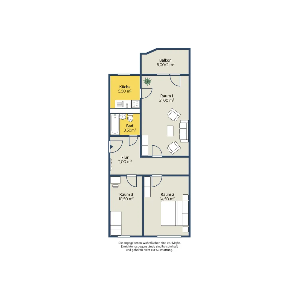 3 Zimmer Wohnung mit 69 m² in Leipzig – Bild 2