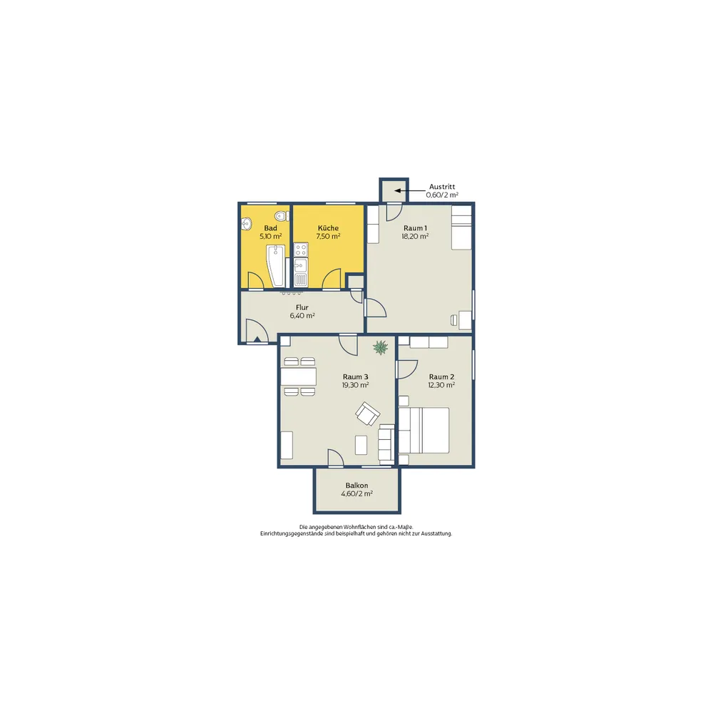 3 room apartment with 71 m² in Leipzig – Photo 2