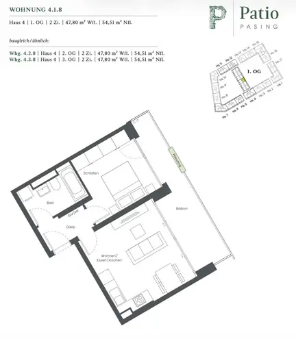2 Zimmer Wohnung mit 48 m² in München – Bild 4