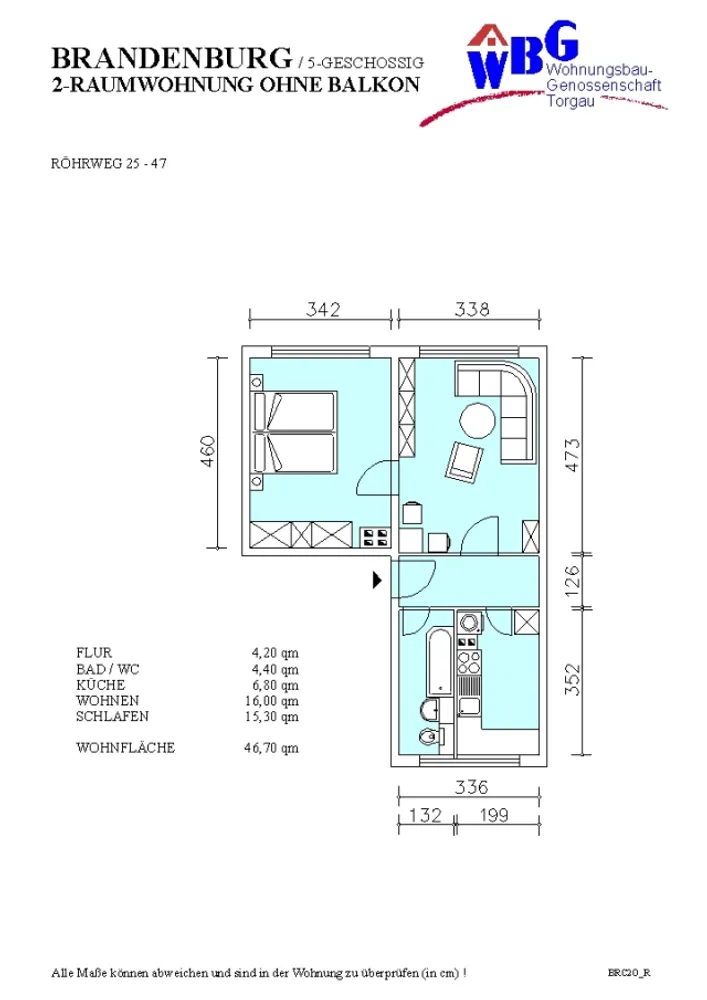 2 Zimmer Wohnung mit 47 m² in Torgau – Bild 6