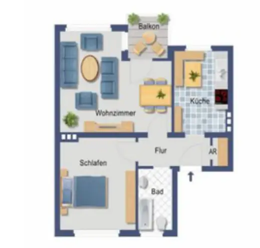 2 Zimmer Wohnung mit 54 m² in Düsseldorf – Bild 2