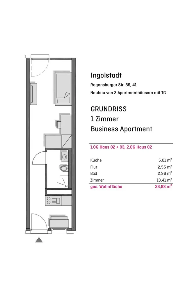 1 room apartment with 24 m² in Ingolstadt – Photo 7