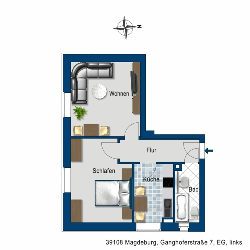 2 room apartment with 46 m² in Magdeburg – Photo 5