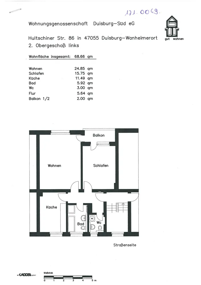 2 Zimmer Wohnung mit 69 m² in Duisburg – Bild 3