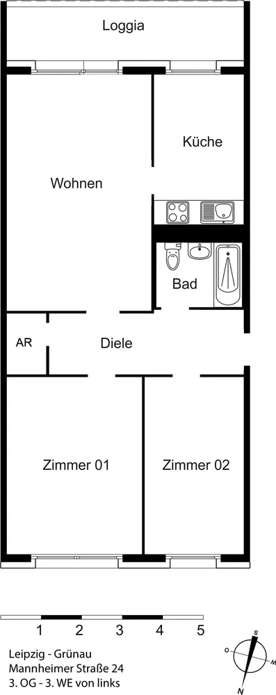 3 Zimmer Wohnung mit 70 m² in Leipzig – Bild 1