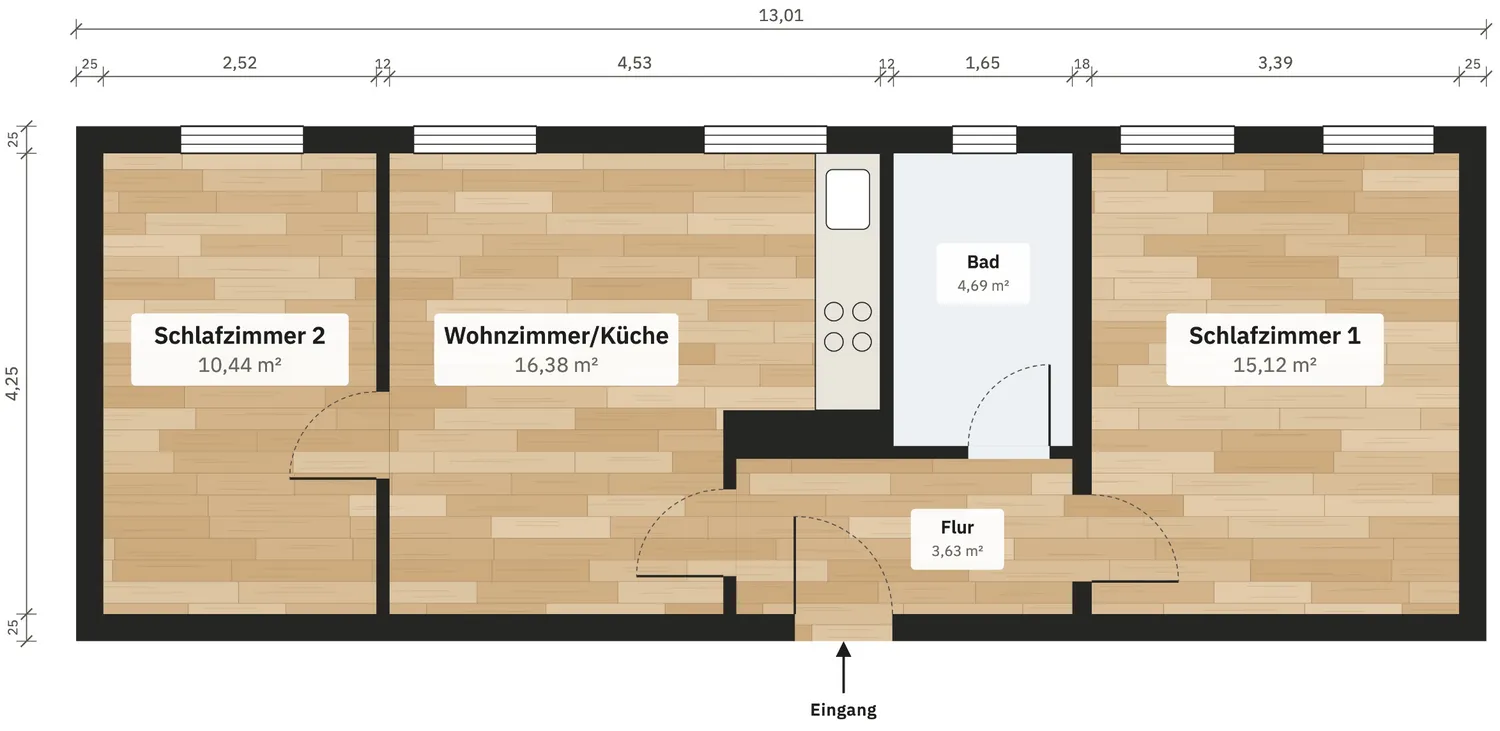 3 room apartment with 50 m² in Weil am Rhein – Photo 3