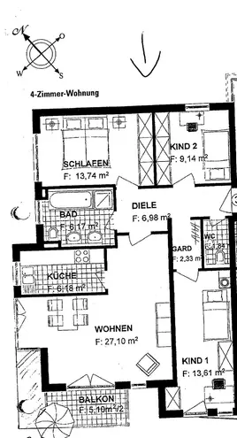 4 Zimmer Wohnung mit 91 m² in München – Bild 3