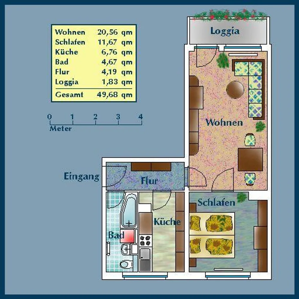 2 Zimmer Wohnung mit 50 m² in Dresden – Bild 2