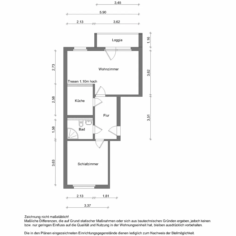 2 Zimmer Wohnung mit 50 m² in Zwickau – Bild 6