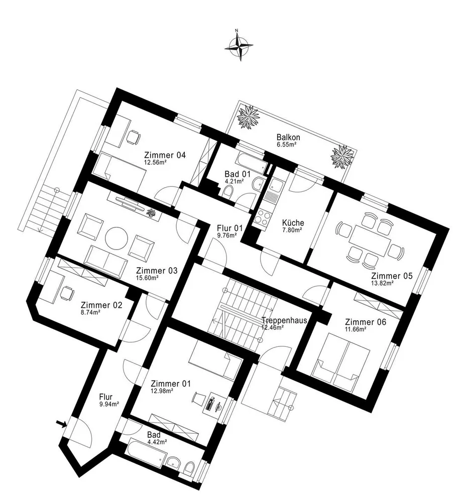 6 Zimmer Wohnung mit 115 m² in Leipzig – Bild 2