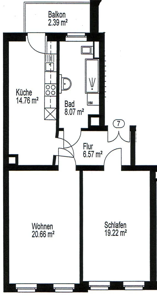2 Zimmer Wohnung mit 73 m² in Leipzig – Bild 2