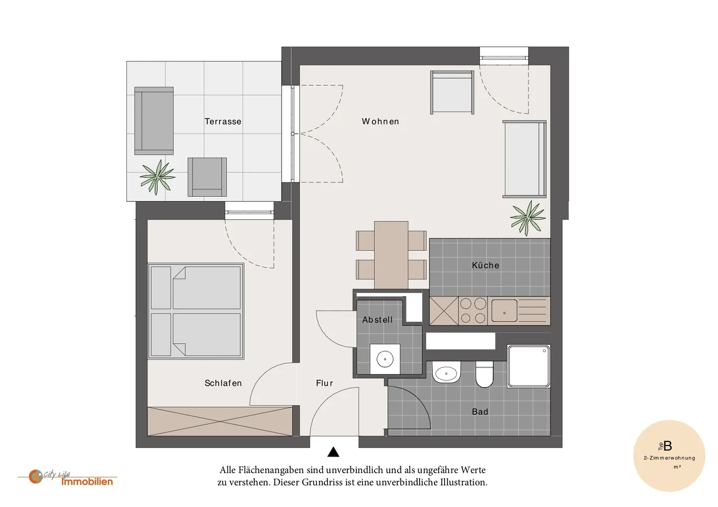 2 room apartment with 55 m² in Dietzenbach – Photo 2