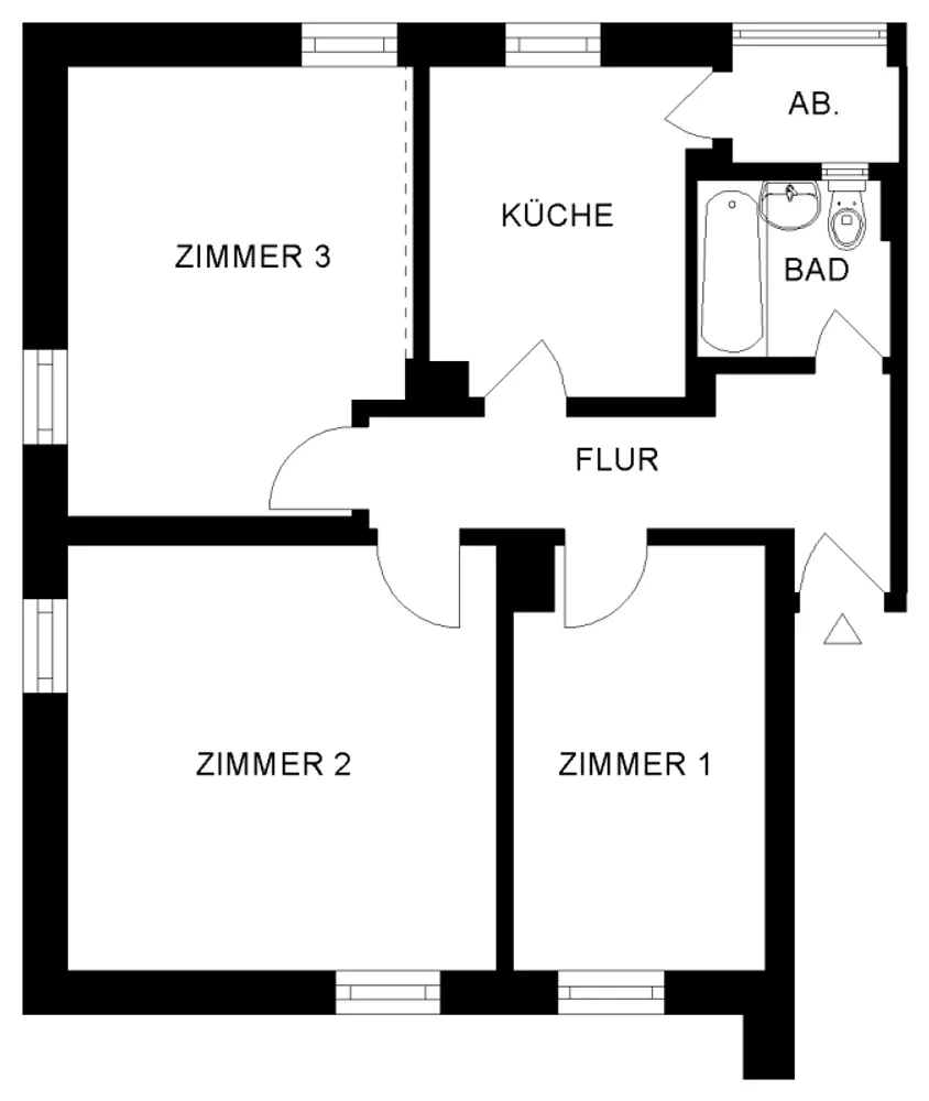 3 Zimmer Wohnung mit 61 m² in Nürnberg – Bild 2