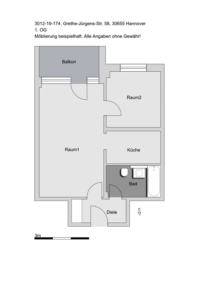 2 Zimmer Wohnung mit 49 m² in Hannover – Bild 3