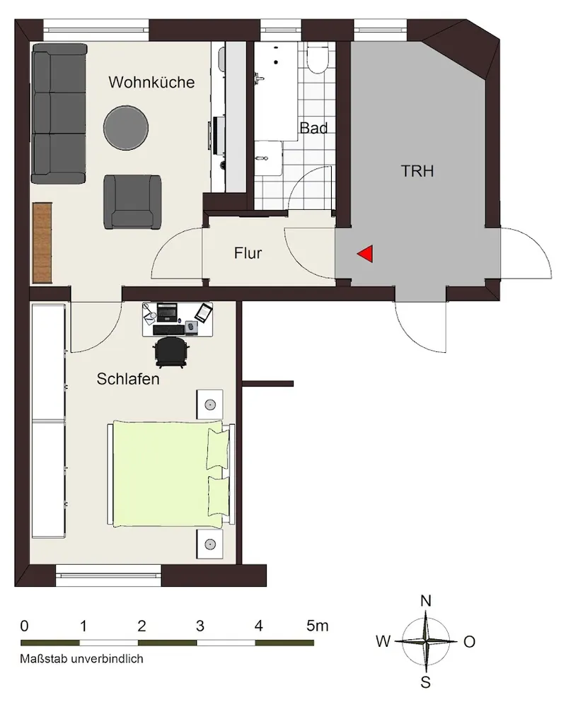 1 Zimmer Wohnung mit 36 m² in Essen – Bild 2