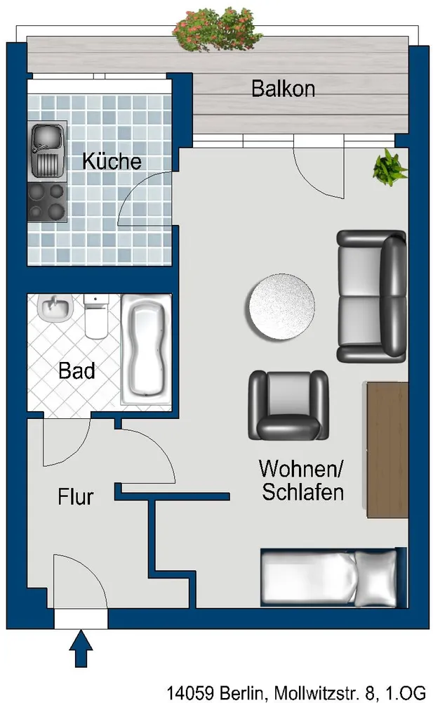 1 Zimmer Wohnung mit 41 m² in Berlin – Bild 2