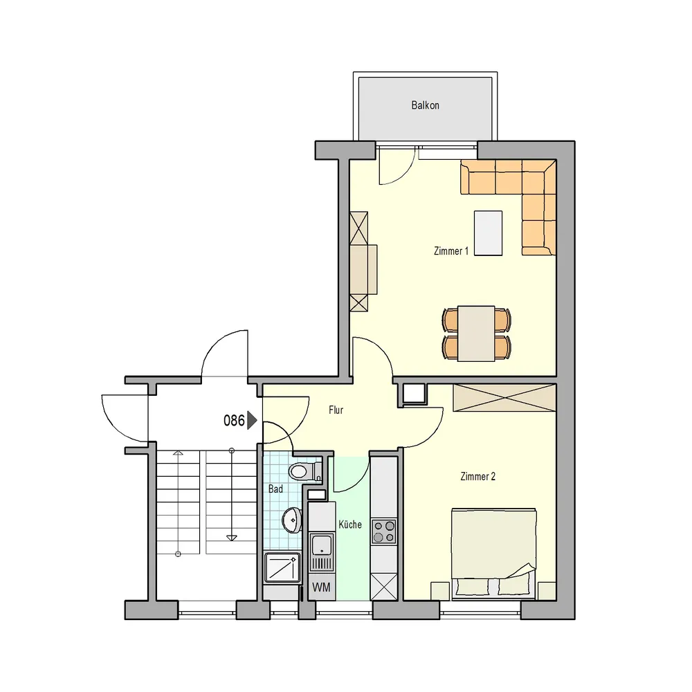 2 Zimmer Wohnung mit 52 m² in Stuttgart – Bild 2