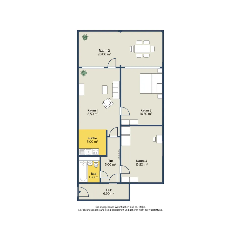 4 Zimmer Wohnung mit 91 m² in Leipzig – Bild 1