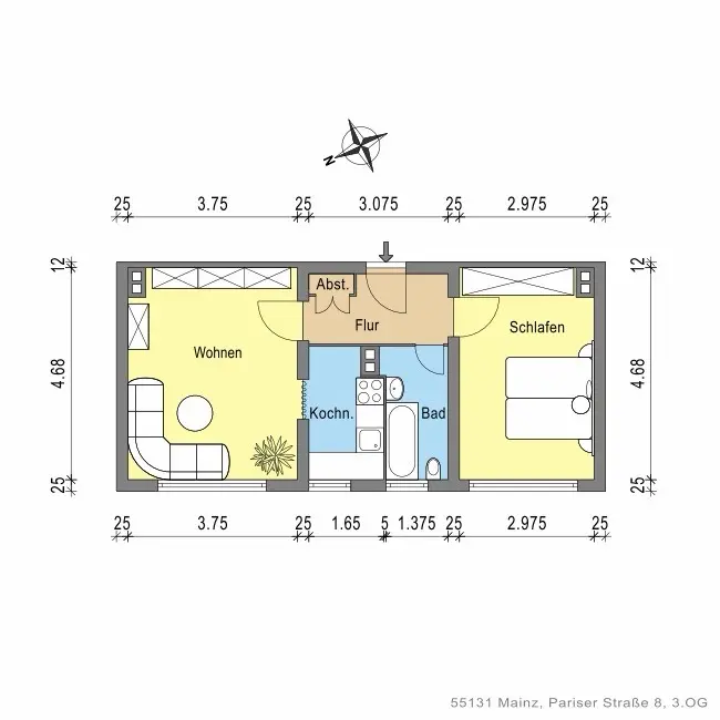 2 Zimmer Wohnung mit 43 m² in Mainz – Bild 8