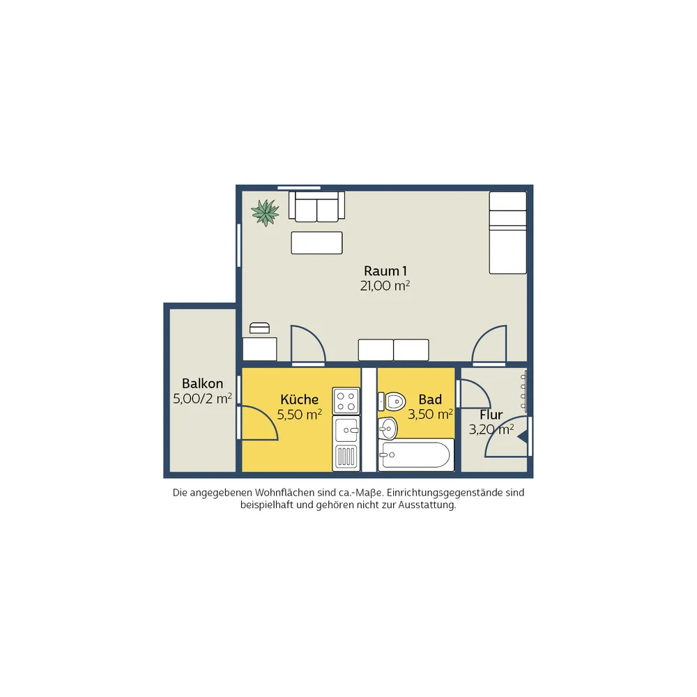 1 Zimmer Wohnung mit 35 m² in Leipzig – Bild 2