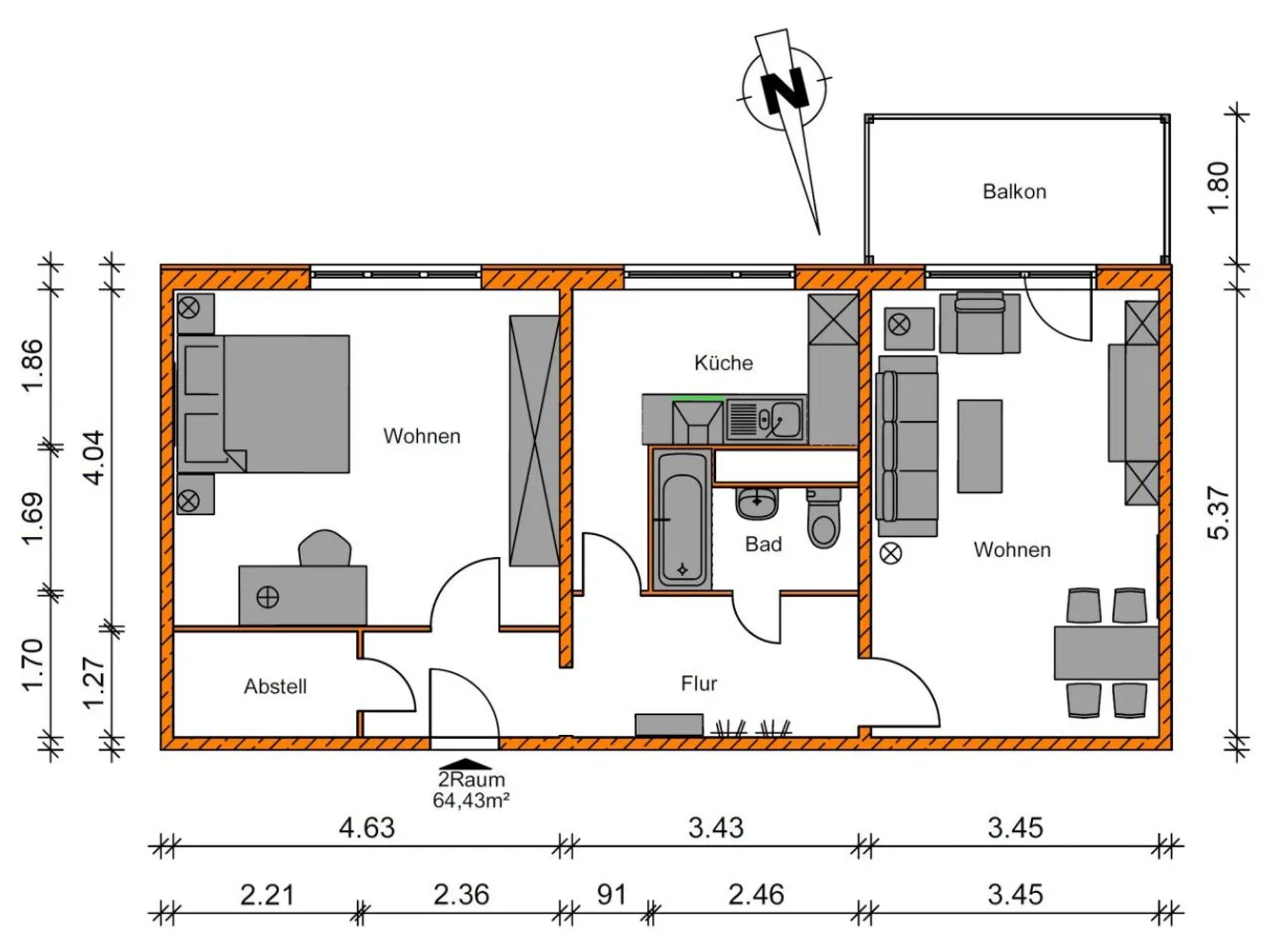 2 room apartment with 64 m² in Magdeburg – Photo 10