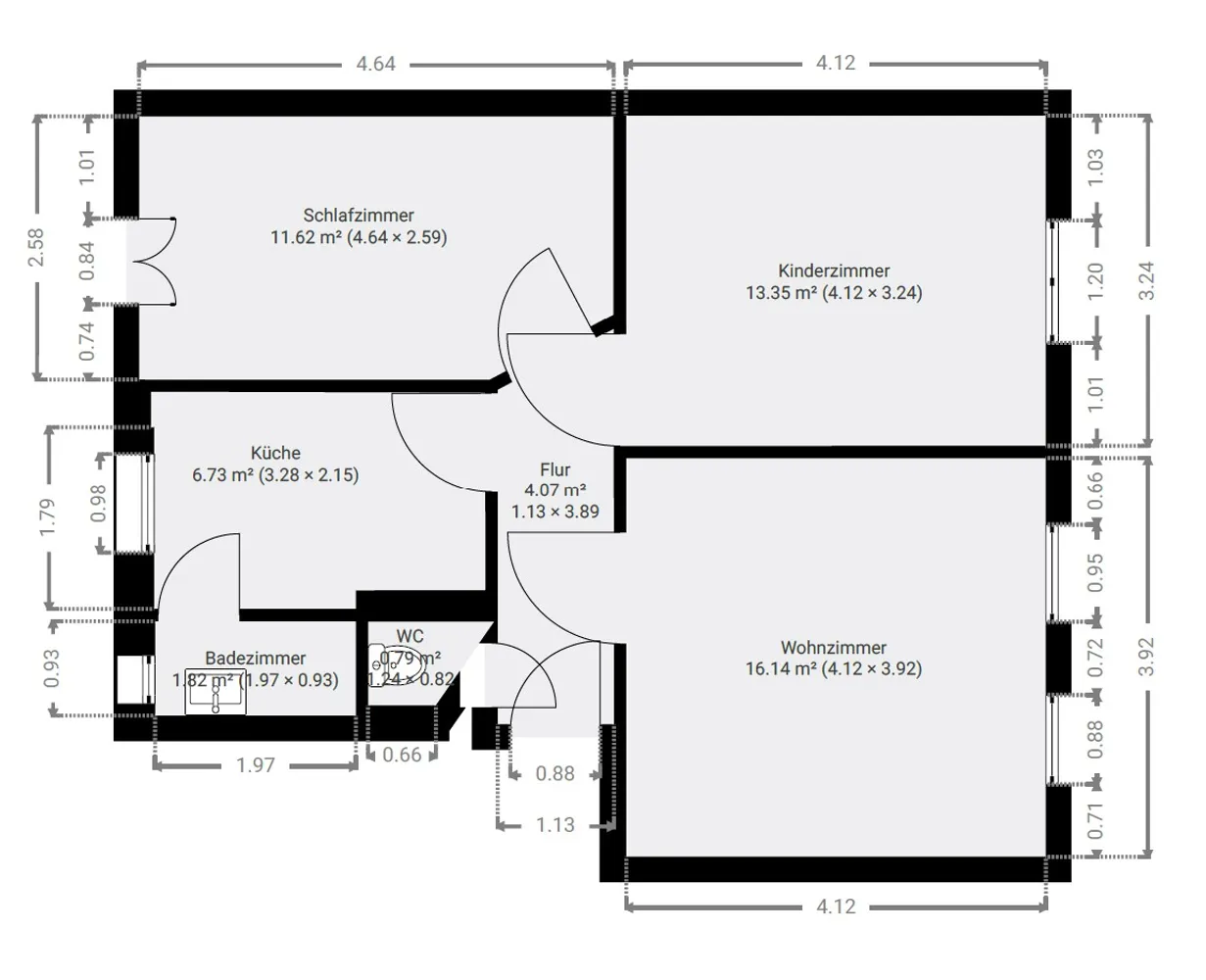 2 room apartment with 56 m² in Magdeburg – Photo 7