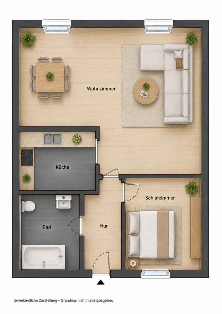 2 Zimmer Wohnung mit 55 m² in Essen – Bild 1