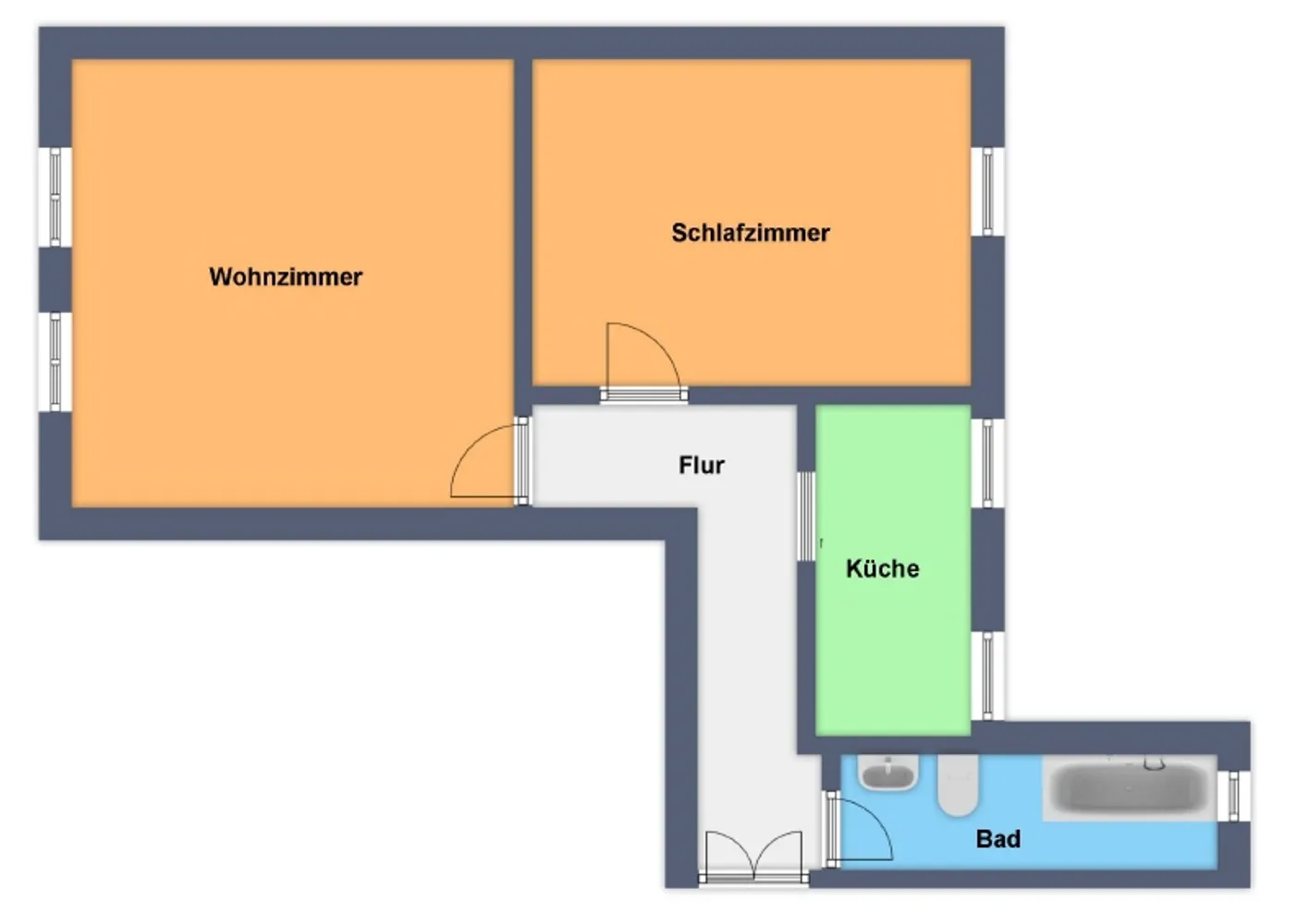 2 Zimmer Wohnung mit 62 m² in Riesa – Bild 2