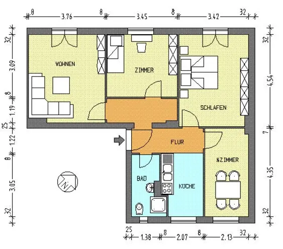 4 Zimmer Wohnung mit 70 m² in Berlin – Bild 3