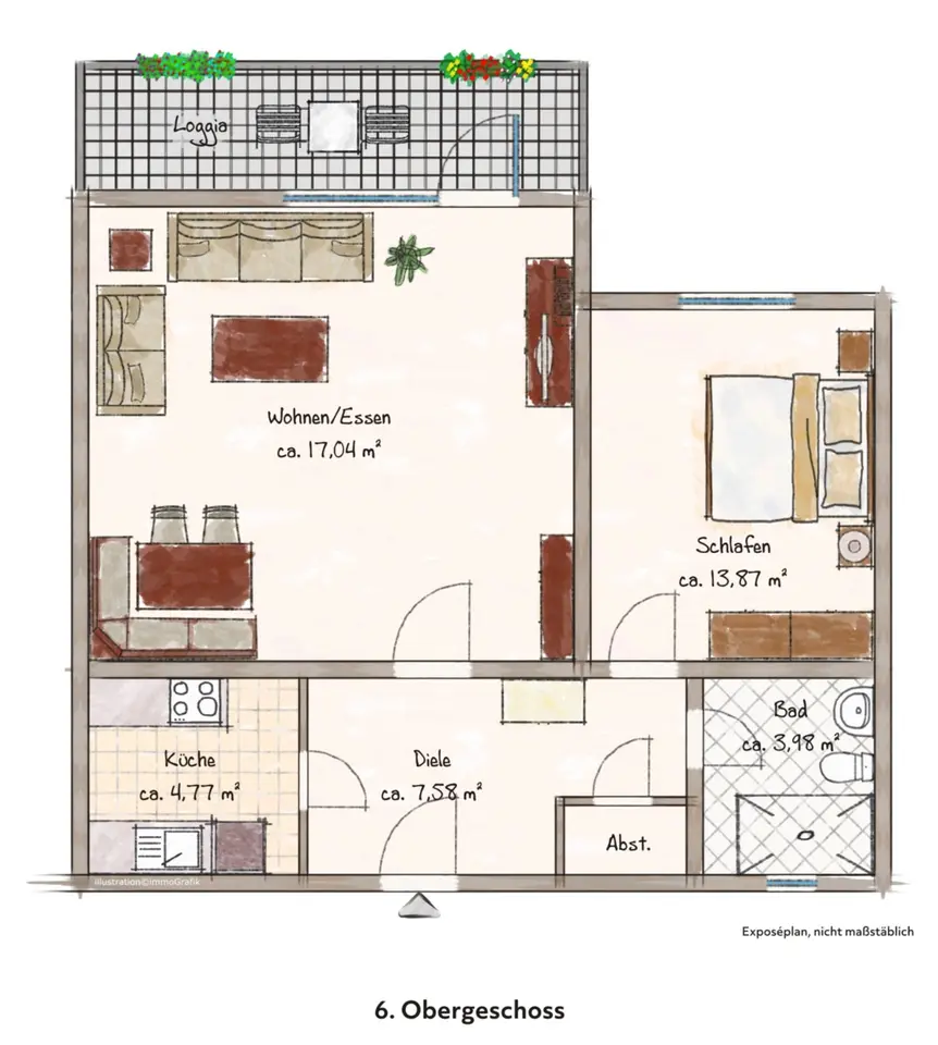 2 room apartment with 53 m² in Würzburg – Photo 6